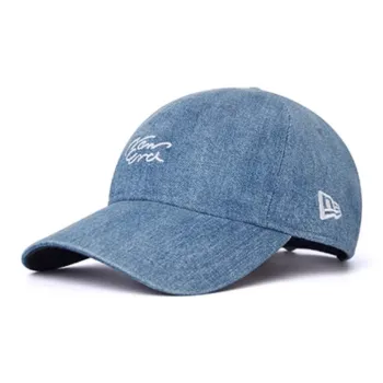 New Era Cotton Baseball Caps Unisex Denim Blue