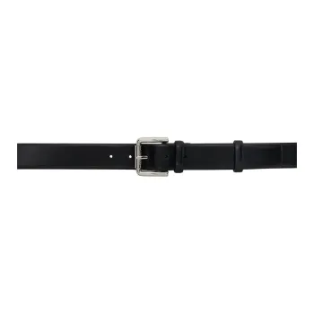 Burberry Calfskin Leather Belts Men's Black Width 4CM