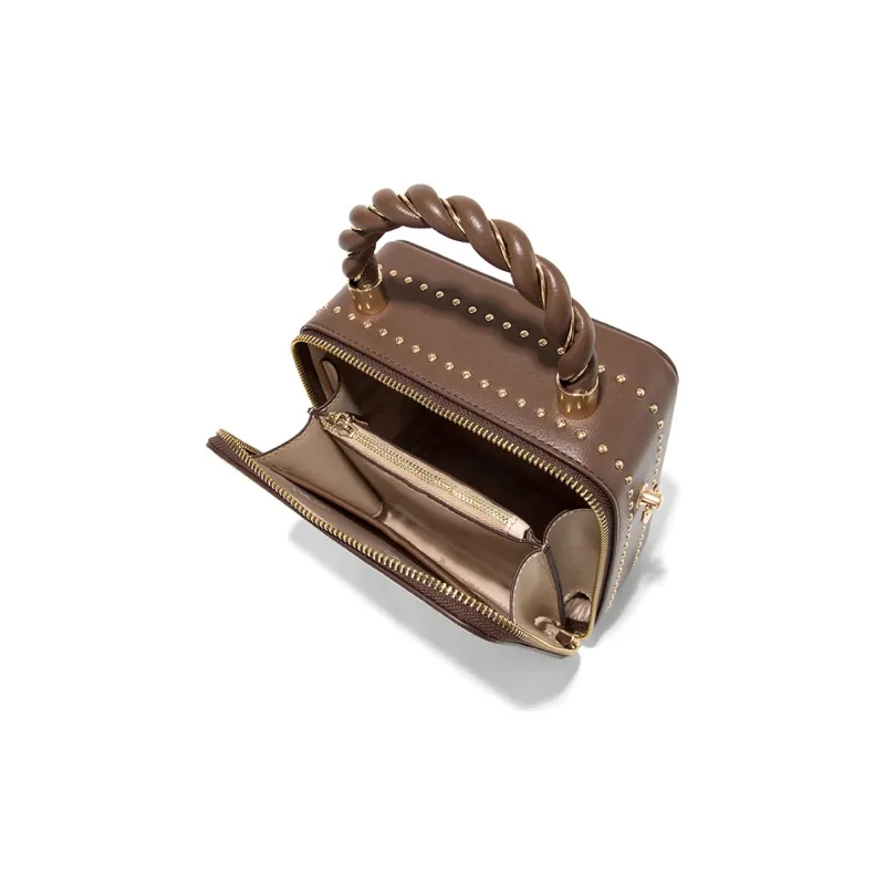 CLEVER& KETCH PU Handbag Women's Coffee/Ecru-5