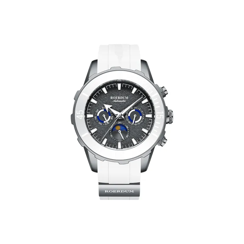 ROERDUM Stalker Automatic Mechanical Movement Silicone Strap Watch Men's Watches Black Dial-6