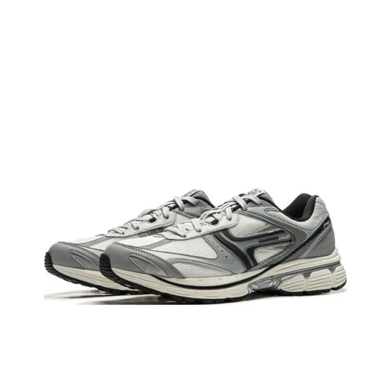 LiNing Pentium P1000 Cushioning Anti Slip And Wear Resistant Low Top Running Shoes Men's Gray White-2