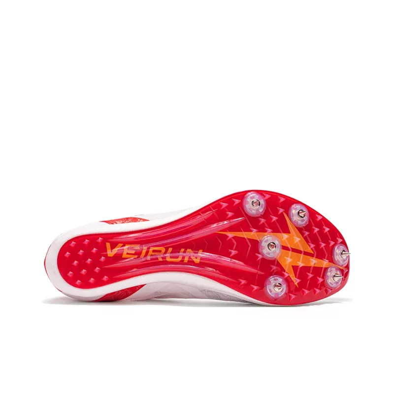 VICTORY LIGHT Cushioning Anti-Slip And Wear-Resistant Low-Top Carbon Plate Sprint Running Shoes Unisex White Red-4