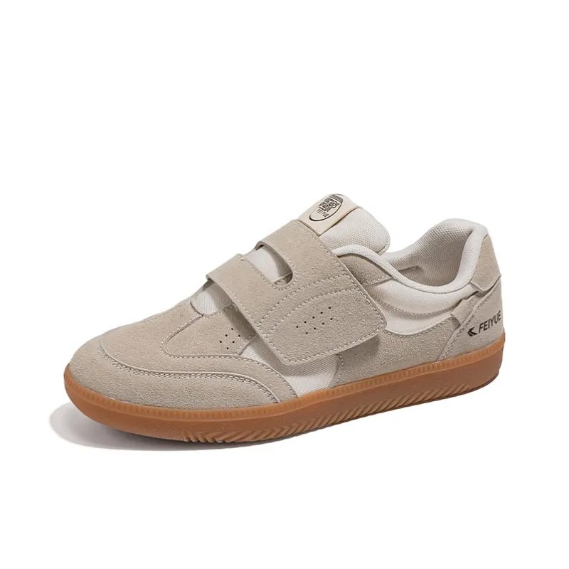 Feiyue Height Increasing Cushioning Low-Top Skateboard Shoes Women's Beige Gray-1