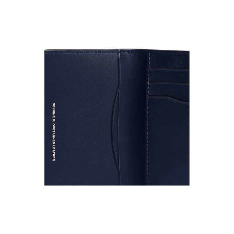 COACH Glove Tanned Leather Card Holder, Wallet Men's Dark Blue-3
