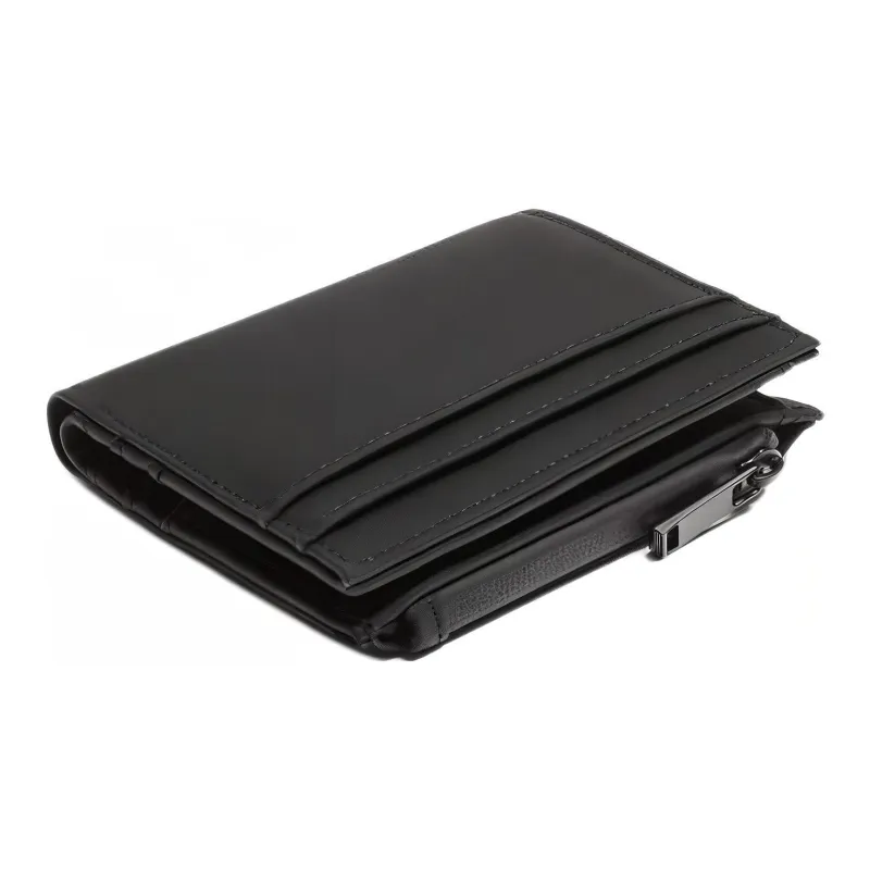 ZARA Polyurethane Coin Purse Card Holder Men's Black-1