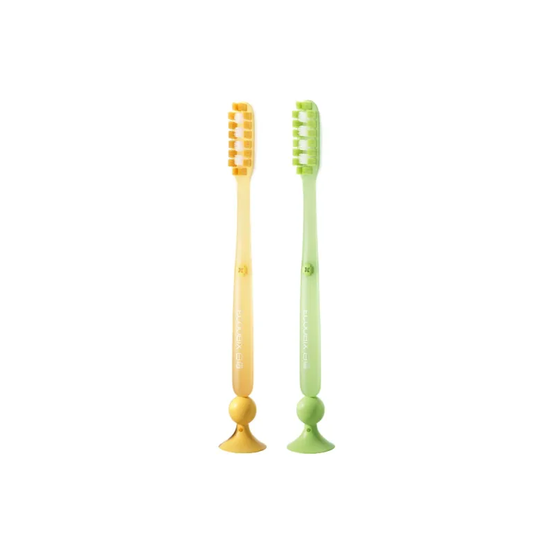 Ecoobix Long Cut Toothbrushes Soft Slip Resistant Handle With Bottom Suction Cup-6
