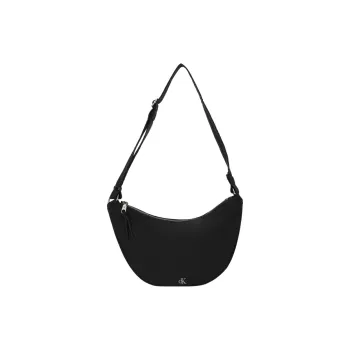 CALVIN KLEIN Fabric Dumpling Bag Crossbody Bag Medium Size Women's Space Black