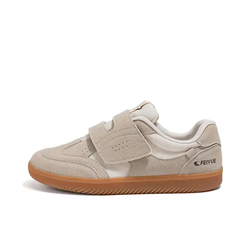 Feiyue Height Increasing Cushioning Low Top Skateboard Shoes Women's Beige Gray