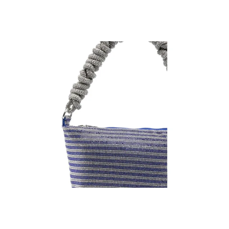 KARA Embellished Mesh Phone Cord Zipped Shoulder Bag-3