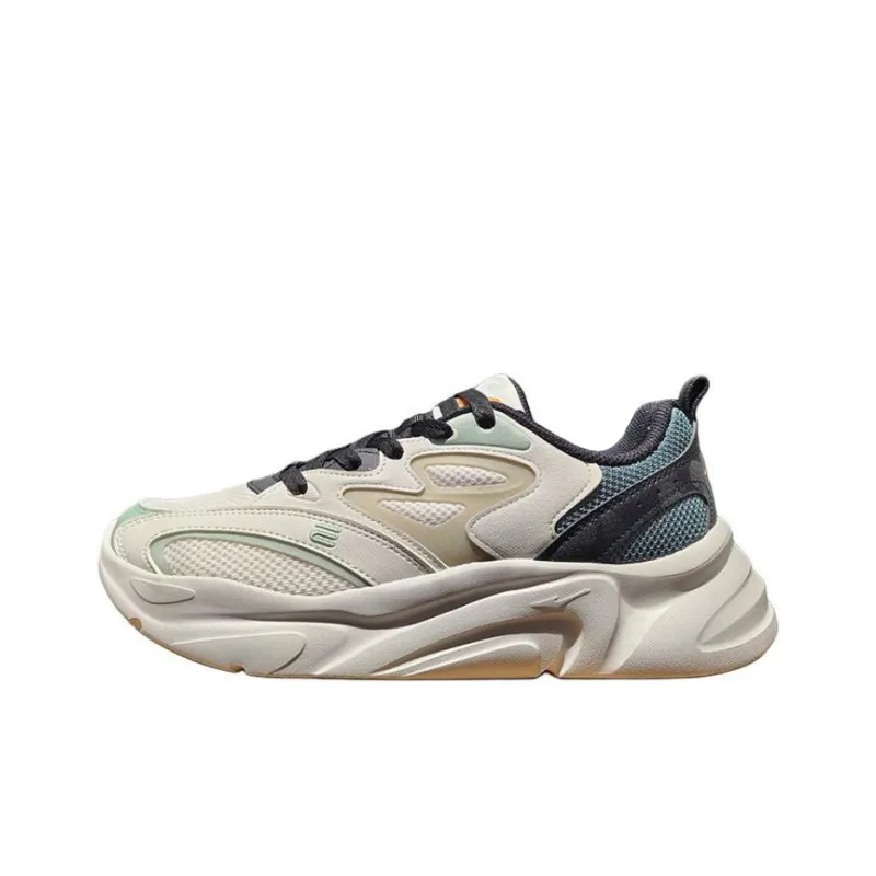 Erke Non slip Wear resistant Shock Absorption Low Top Chunky Sneakers Men's Gray Black-0
