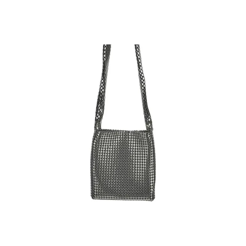 Paco Rabanne Aluminum Crossbody Bag Shoulder Bag Women's Silver-1