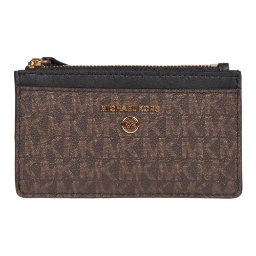 MICHAEL KORS Leather Card Holder Wallet Men's Brown