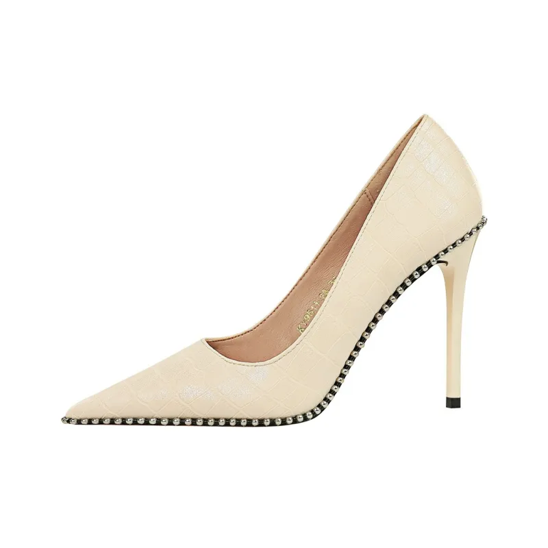 QITUMAUL Slim Heel High Heels 10.5cm Women's-6