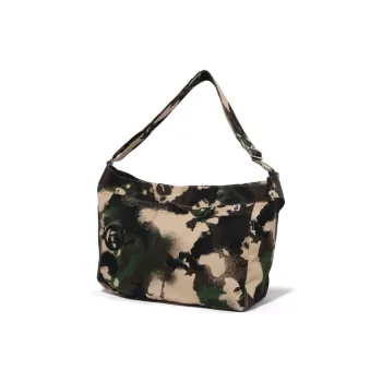 A BATHING APE Cotton Crossbody Bag Unisex Green/Multicolor