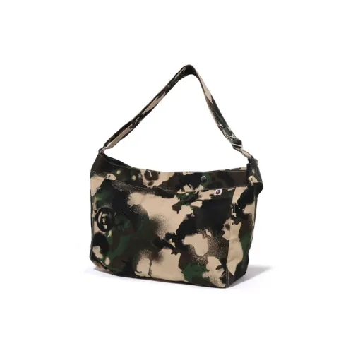A BATHING APE Cotton Crossbody Bag Unisex Green/Multicolor