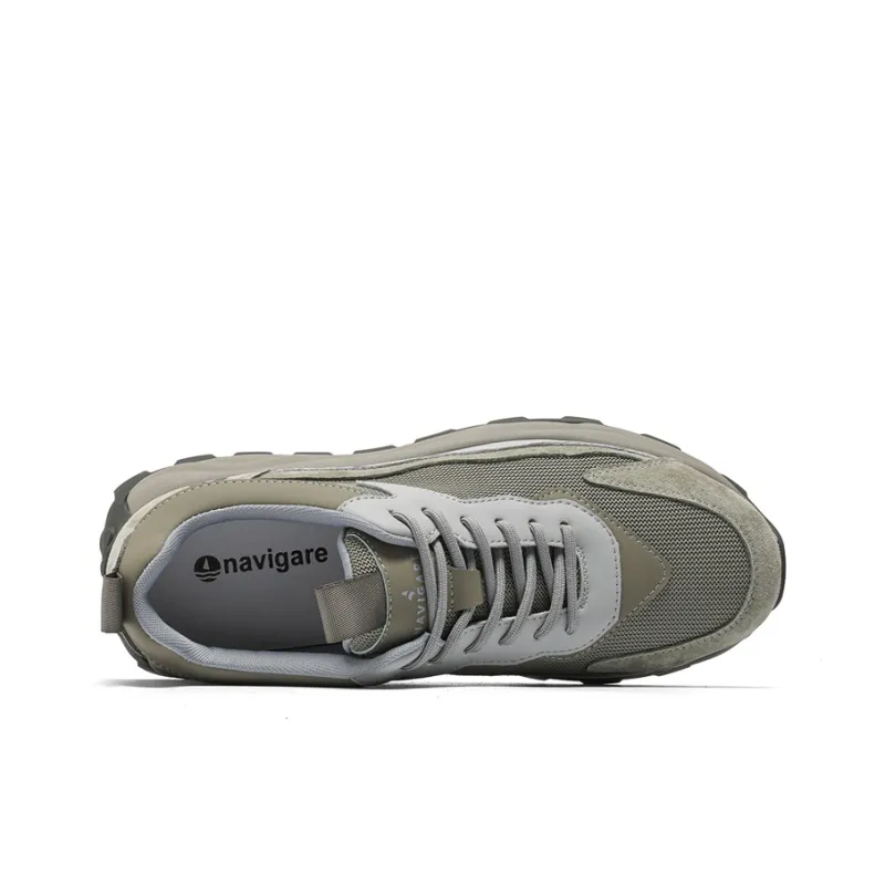 NAVIGARE Small Sailboats Height Increasing Low-Top Casual Shoes Men's Light Green-2