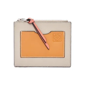 LOEWE Calfskin Card Holder Tubas Women's Light Oat