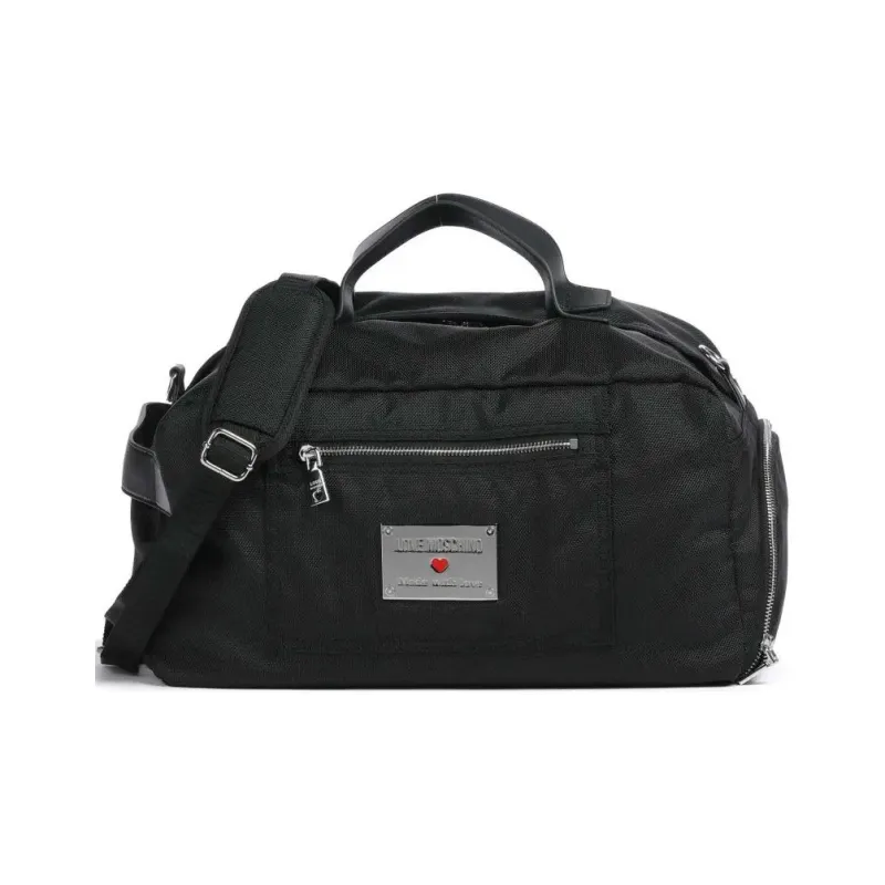 LOVE MOSCHINO Recycled Polyester Travel Bag 22L Unisex Black-0