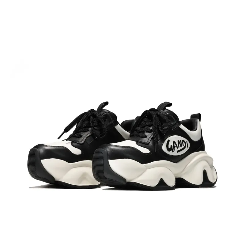 UanDi Anti Slip And Wear Resistant Height Increasing Low Top Chunky Sneakers Women's-6