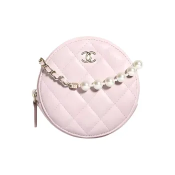 CHANEL Sheepskin Round Bag, Shoulder Bag, Crossbody Bag Women's Pink