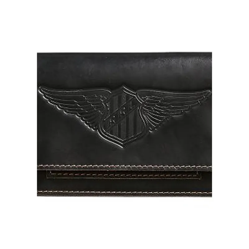 Polo Ralph Lauren Cow Leather Card Holder Wallet Men's Black-4