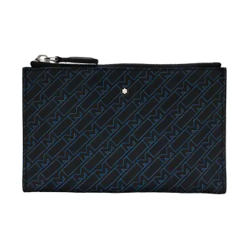 MONTBLANC M_Gram 4810 Smooth Finish Full Grain Cow Leather Clutch Men's Black/Blue