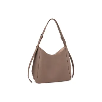 VENOF Top Grain Cow Leather Tote Bag Shopping Bag Shoulder Bags Women's Elephant Gray/Freesia White
