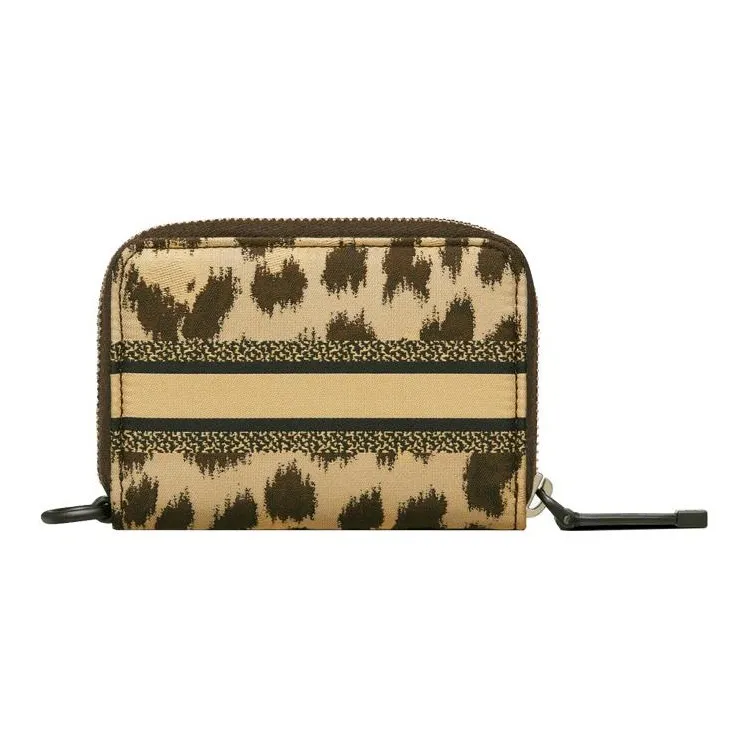 DIOR Travel Technical Fabric Clutch Coin Purse Card Holder Women's Beige-3