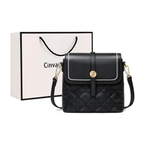 Simvay Clos Cow Leather Patchwork Synthetic Leather Shoulder Bag Crossbody Bag Bucket Bag Small Size Women's Black
