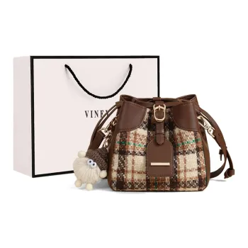 VINEY Fabric Bucket Bags Shoulder Bag Crossbody Bag Regular Women's Coffee