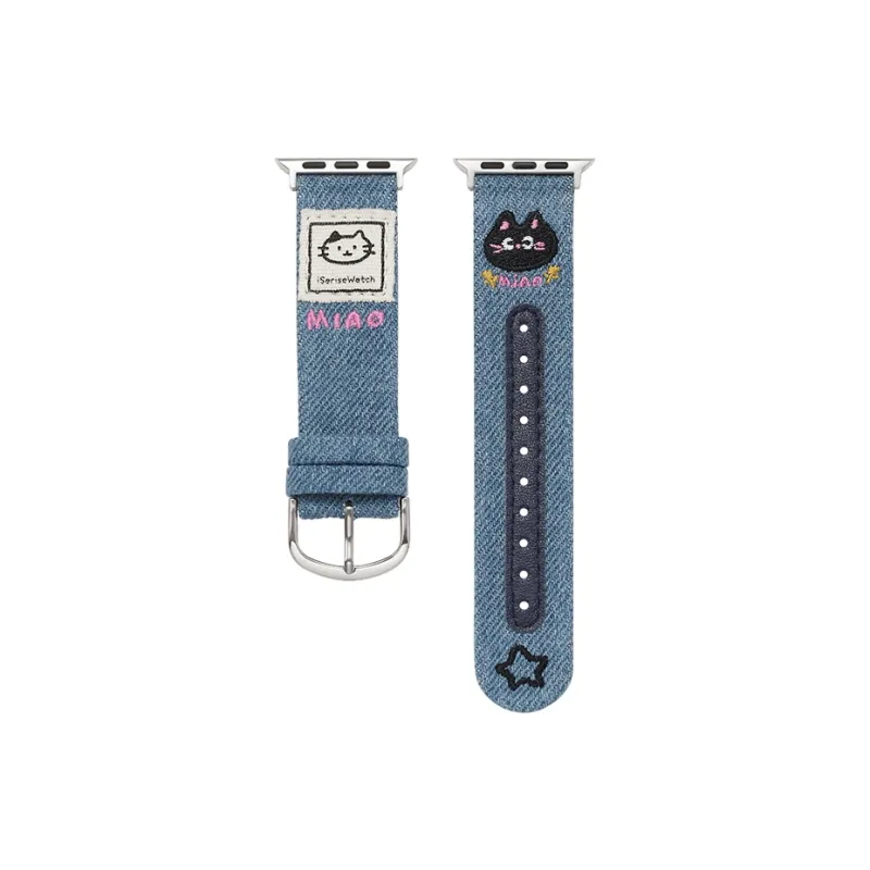 LOVINGCOOL Apple Compatibility Watch Band 212mm Denim Material-4