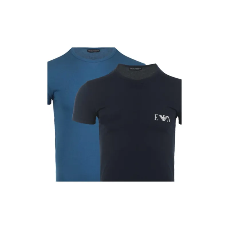 EMPORIO ARMANI Logo Printed Pack Of Two Crewneck T Shirt-3
