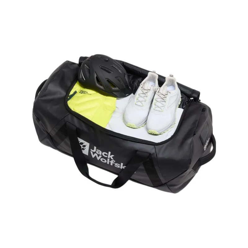 Jack Wolfskin Polyester One Shoulder Crossbody Double Shoulder Travel Bag 100L Unisex Black-2