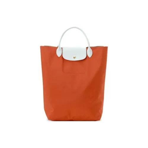 LONGCHAMP Le Pliage Canvas With Leather Trim scratched Bag Shopping Bag Handbag Women's Orange