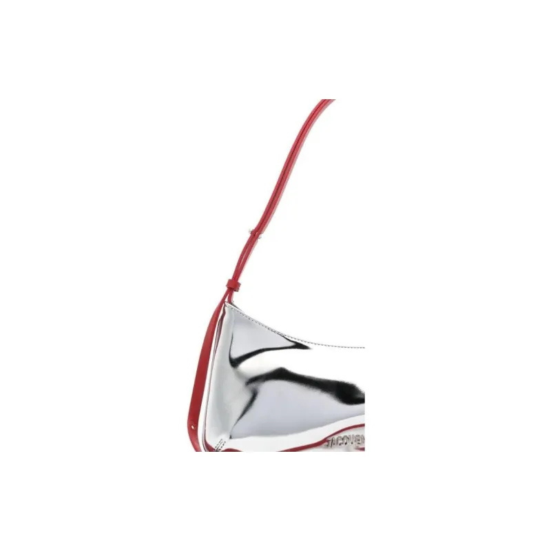 Jacquemus Patent Leather Handbag, Shoulder Bag Mini Women's Silver-2
