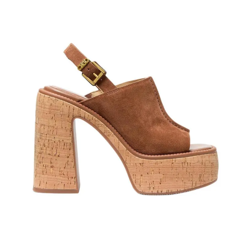 MICHAEL KORS Leia One Strap Sandals 12.7cm Women's Brown-1