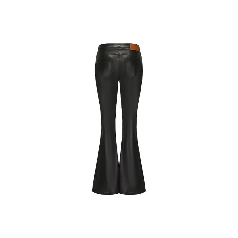 NANA JACQUELINE Leather Pants Women's Black-1