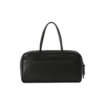 NOTHING WRITTEN Lambskin Tote Bag Shopping Cart Handbag Women's Black