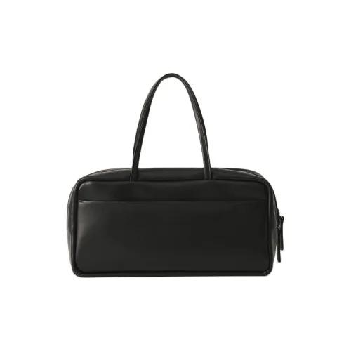 NOTHING WRITTEN Lambskin Tote Bag Shopping Cart Handbag Women's Black