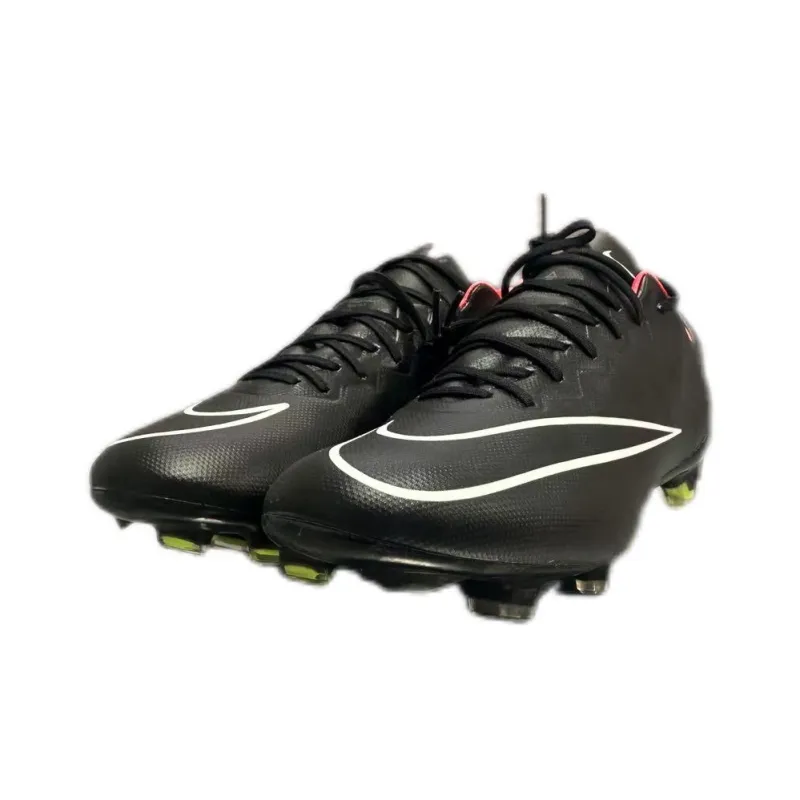 Nike Mercurial Vapor 10 FG Rubber Long Studs Anti-Slip Wear-Resistant Soccer Shoes Men's Black-2