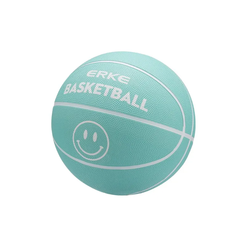 Erke Smiley Face Collection Rubber Basketball Brown Size 7.5 Training Competition Unisex-3