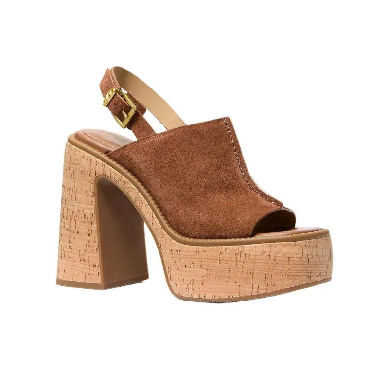 MICHAEL KORS Leia One Strap Sandals 12.7cm Women's Brown-2