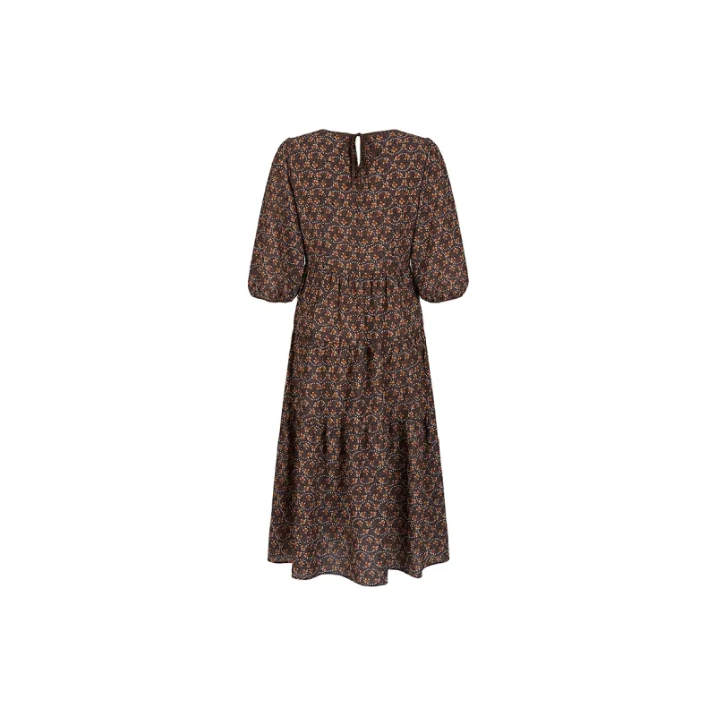JZ. ANNAKRO Long-Sleeved Dresses Women's Floral Brown-1