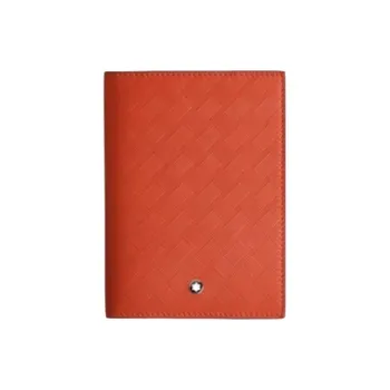 MONTBLANC Leather Passport Holder Unisex Golden Orange Red