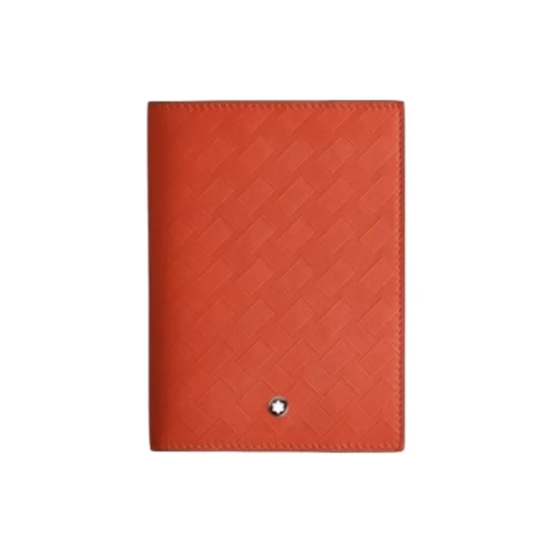 MONTBLANC Leather Passport Holder Unisex Golden Orange Red-0