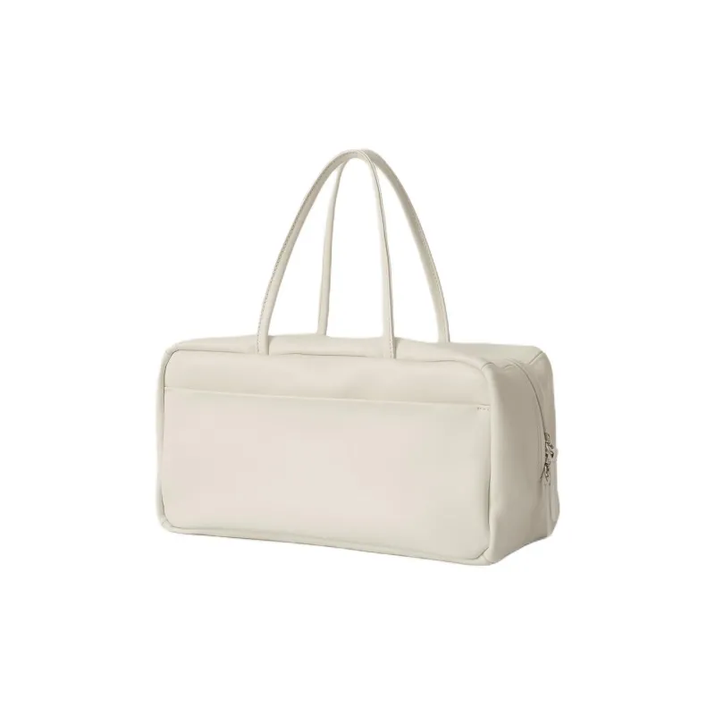 NOTHING WRITTEN Lambskin Tote Bag, Shopping Bag, Handbag Women's White-1
