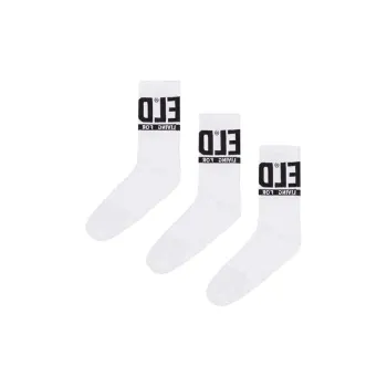 DIESEL Mid Calf Socks Unisex 3 Pack White