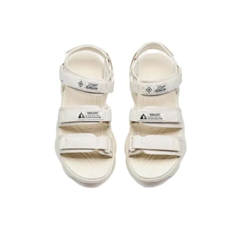 XTEP Beach Sandals Women's Milk Tea White-3