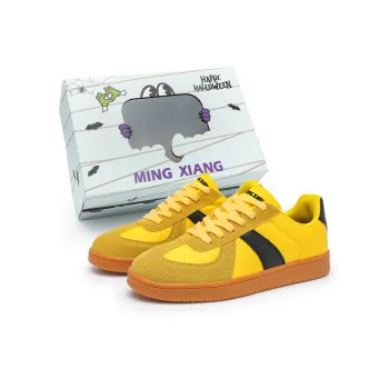 Singing Anti Slip And Wear Resistant Lightweight Low Top Skateboard Shoes Unisex Yellow