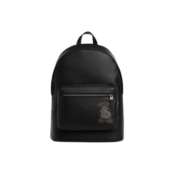 COACH West Cow Leather Backpack Large Size Men's Black